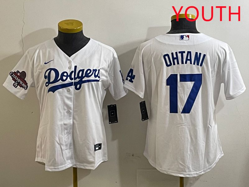 Youth Los Angeles Dodgers #17 Ohtani White Game 2025 Nike MLB Jersey style 3182->youth mlb jersey->Youth Jersey